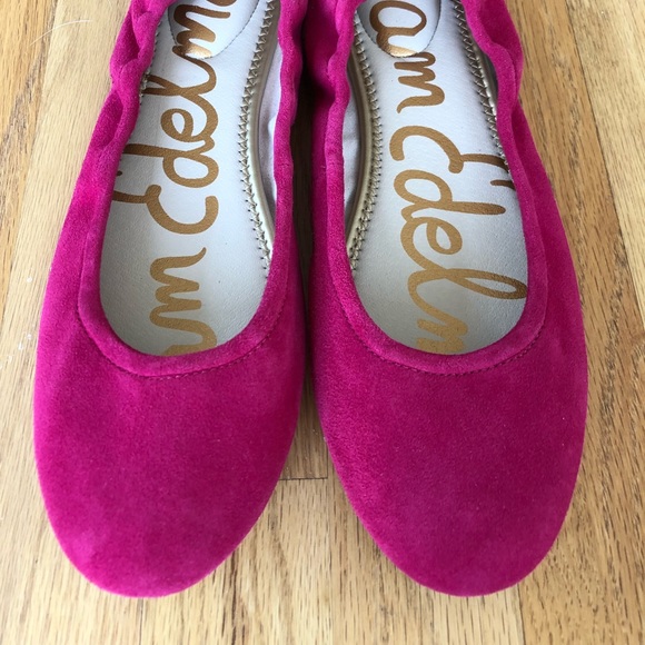 Sam Edelman Suede Ballet Flat “Fitz” in Deep Pink - Picture 2 of 6